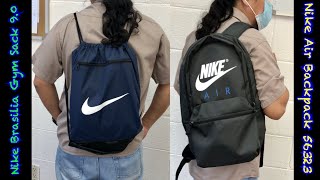 Nike Bags  Nike Brasilia Gym Sack 90 amp Nike Air Backpack  unboxing [upl. by Denton]