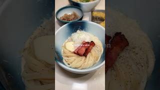 Carbonara and udon is a match made in heaven foodie foodlover japan tokyo udon [upl. by Adnohsek]