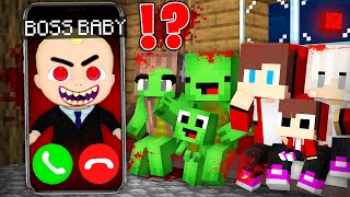 Why BOSS BABYEXE Called JJ and Mikey Family  in Minecraft Maizen [upl. by Jat]