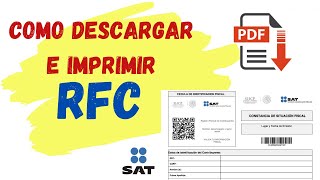 Como descargar mi RFC  CONSTANCIA DE SITUACION FISCAL 2021  SAT  AlexTrip [upl. by Ecyob]