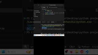 Python coding challenge358shorts shortsfeed shortvideo shortsvideo python coding viralvideo [upl. by Acirtap]