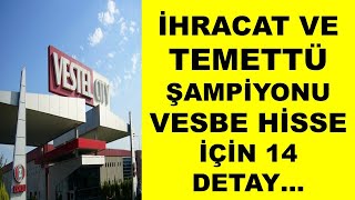 VESBE HİSSE ANALİZİ VE VESBE HİSSE YORUMU BİST 100 [upl. by Nediarb]