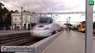 Rodalies Barcelona  Castelldefels R2  Renfe 448  451  130  Civia [upl. by Naux]