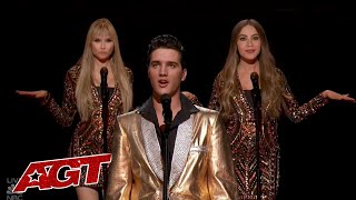 ELVIS Comes Alive To Sing with Simon Cowell Sofia Vergara and Heidi Klum on Americas Got Talent [upl. by Valenta]