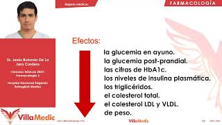 Antidiabéticos orales  Farmacología 6  Villamedic [upl. by Tesler]