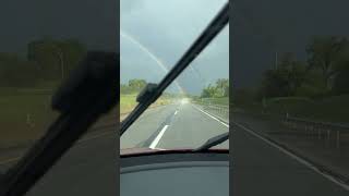 Vehicle Driving Through a Vibrant Highway Rainbow [upl. by Bridie]