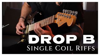 Stratocaster Single coil drop B Djent riffs [upl. by Aneeuqahs]