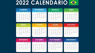 Calendário 2022 com Feriados Nacionais [upl. by Crisey]