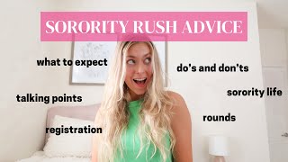 SORORITY RECRUITMENT ADVICE  from a senior in college what to expect do’s and don’ts rounds [upl. by Htidra]