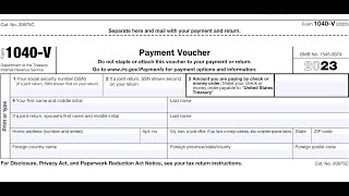 IRS Form 1040V walkthrough Payment Voucher [upl. by Kelila]