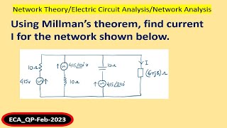 Find current I using Millmans theorem [upl. by Ketti]