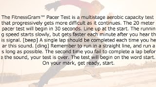 The FitnessGram™ Pacer Test [upl. by Ecinna]