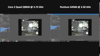 Pentium G4560 VS Core 2 Quad Q9650  Cinebench R15 Benchmark Test 1080 by MRpctech [upl. by Mil]