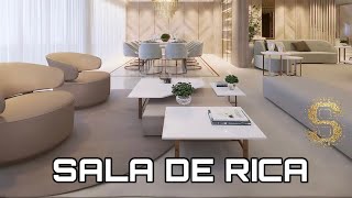 COMO TER UMA SALA COM CARA DE RICA  SALA DE ESTAR E TV LUXUOSA E ELEGANTE  SALA CHIQUE [upl. by Nassi]