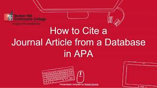 Citing Journal Articles from a Database in APA [upl. by Emanuel889]