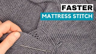 FASTER Mattress Stitch Knitting Tutorial [upl. by Wichman]