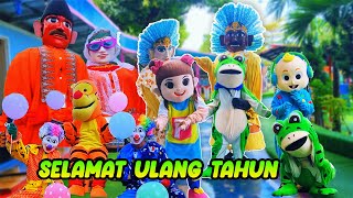 LAGU SELAMAT ULANG TAHUN KAMI UCAPKAN  BADUT LUCU DAN ONDEL ONDEL  TIUP LILINNYA BADUT ULANG TAHUN [upl. by Flinn]