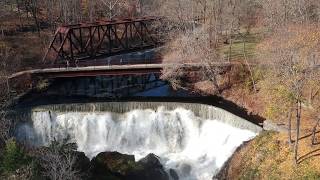 Sparky flying over the Yantic Falls in Norwich Ct 11122018 [upl. by Ellehcil]