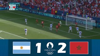 Argentina vs Morocco 12  Mens Olympic Football Tournament Paris 2024  Match Highlights [upl. by Aisats]