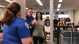 Airport security check with guide dog Antonia [upl. by Platon]