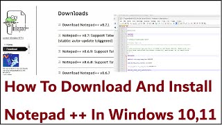 How To Download And Install Notepad  In Windows 1011 [upl. by Lorou]