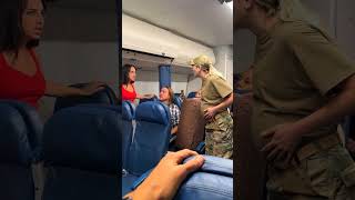 jealous girlfriend gets kicked off the plane for mistreating pregnant military womanshorts [upl. by Tillinger]