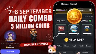 8 SEPTEMBER HAMSTER KOMBAT DAILY COMBO CARDS TODAY 🔥 [upl. by Llibyc]