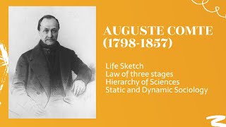 Auguste Comte  law of three stages hierarchy of sciences static and dynamic sociology [upl. by Dowski]