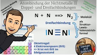 Die Atombindung III  Doppel und Dreifachbindung mit Oktettregel [upl. by Ahsoem]