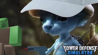 Scout Smurf Cat Hunting Zombies TDS Meme [upl. by Sarchet]