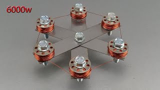 how to make 6000w free energy generator from copper wire use magnetic [upl. by Ozner782]