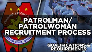 PNP PATROLMANPATROLWOMAN RECRUITMENT PROCESS QUALIFICATIONS amp REQUIREMENTS [upl. by Sabino]