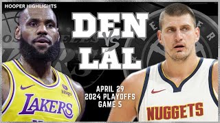 Denver Nuggets vs Los Angeles Lakers Full Game 5 Highlights  Apr 29  2024 NBA Playoffs [upl. by Larkins]