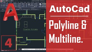 Polyline And Multiline command in AutoCAD  AutoCAD commands [upl. by Banebrudge]