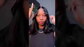 flat iron straight bob wig to wavy style at home worldnewhair wigtutorial stylehair fyp shorts [upl. by Ellynn]