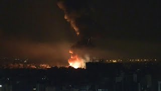 Bombardements intenses et successifs contre le fief du Hezbollah à Beyrouth  AFP Images [upl. by Legnaesoj930]