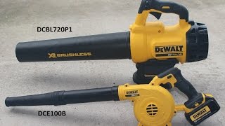 Cordless Blower Comparison  DeWALT DCE100B and DCBL720P1 [upl. by Eniahpets686]