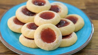 Thumbprint Cookies  Jam Cookies Recipe [upl. by Eillek]