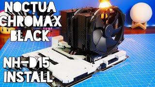 Noctua Chromax Black NHD15 install with an LGA 1700 Core i912900K [upl. by Anaeda]