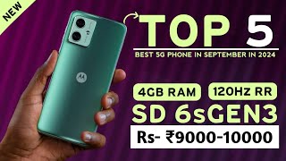 Top 5 Best 5G Smartphone ₹900010000 In September 2024  SD 6S GEN3  Under 10000 Best Phone in 2024 [upl. by Ahsemak536]