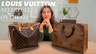 Louis Vuitton Neverfull MM vs Reverse Monogram On The Go Tote LV Bag Comparison lv luisvuitton [upl. by Duthie]