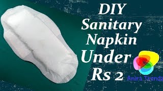 DIY Sanitary Napkin under 2 Rs  Easy Method Periods Pad Making at Home  No Sew [upl. by Thaddus]