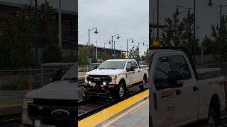 Ford F250 HiRail Truck On The Tracks train railfans fordtrucks trainstation railroad bnsf [upl. by Nyrual777]