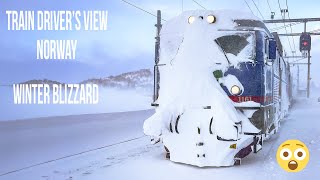 4k CAB VIEW Train Plows Through Winter Blizzard Like A Boss [upl. by Jenna]