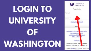 UW Login  How to Sign in to MyUW Account 2023 [upl. by Erreit105]