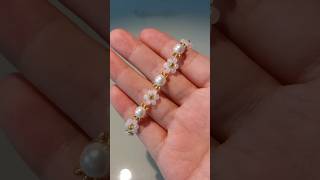 Easy Pearl Daisy Flower Combo Bracelet DIY Tutorial  Simple and Elegant [upl. by Emelda399]