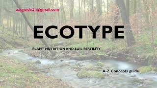 The Ecotype Concept  Ecotype  Urdu Hindi  AZ Concepts guide [upl. by Paulie]