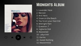 TAYLOR SWIFT  MIDNIGHTS FULL ALBUM [upl. by Mandy]