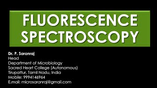 Fluorescence Spectroscopy [upl. by Moonier]