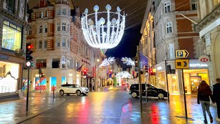 London Christmas Lights amp Shop Windows ✨ Bond Street to Fortnum’s Night Walk 2021 4K HDR [upl. by Roda447]